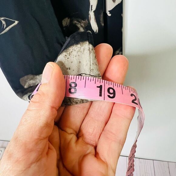 Joseph Ribkoff Black Tan Floral Wide Leg Flowy Pants - Picture 2 of 9